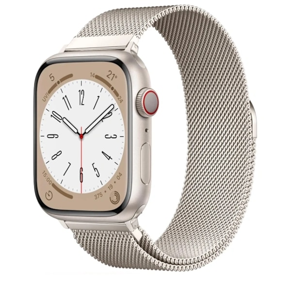 Milanese Loop Rem til Apple Watch i rustfrit stål med magnetisk spænde - 38/40/41 (med stik) - Stjerneskær + Sort 38/40/41mm