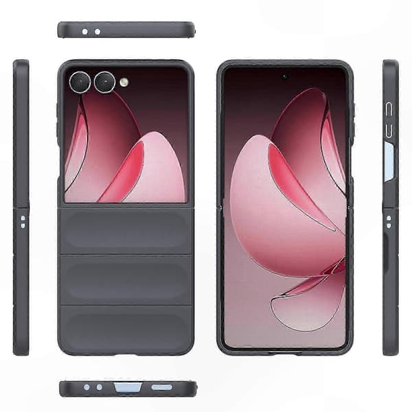 Holdbart foldbart stødsikkert etui til telefonbeskyttelse Dark Grey For Samsung Galaxy Z Flip7 5G