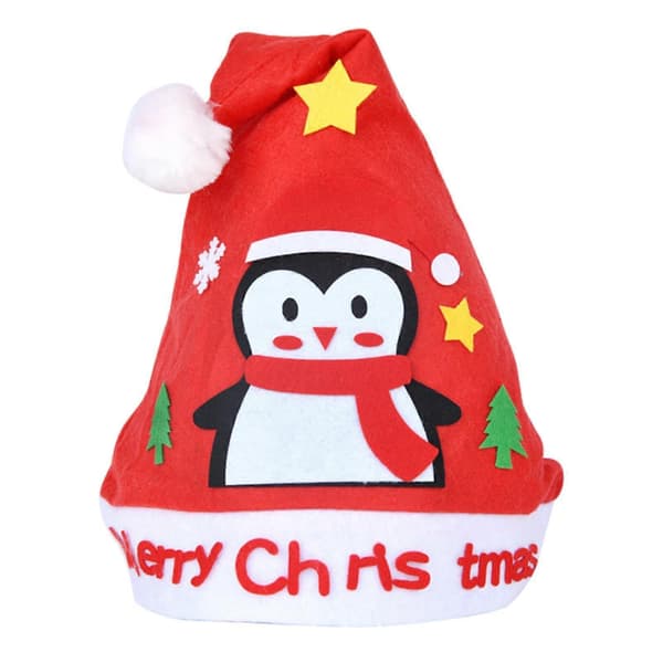 Julehatte-sæt til børn - DIY Santa Hat Håndværkstilbehør, Håndlavet Julehatte-sæt, Ideel til Julehåndværk