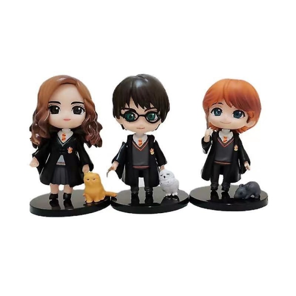 3 st/ set Harry Potter Ron Hermione Figurer Leksak Samlarobjekt Modell Docka Leksaker Bordsdekoration