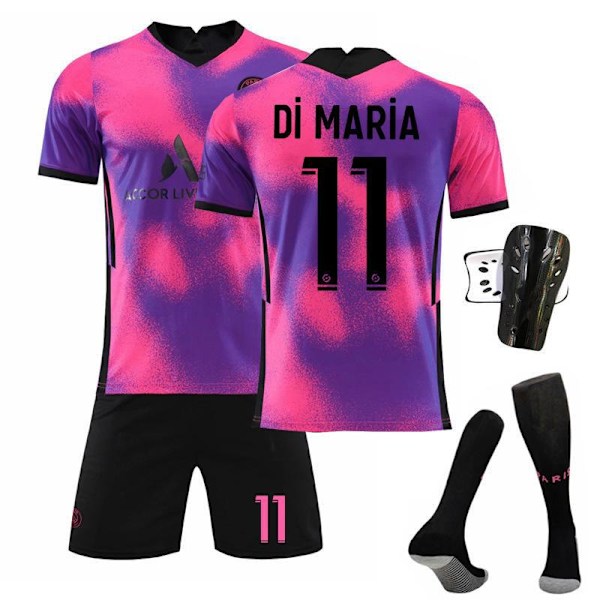 2021 Paris 3. Udebanetrøje Sæt med Sokker og Beskyttelsesudstyr - Nr. 11 Di MARiAXL# Nr.11 Di MARiA No.11 Di MARiA XL码