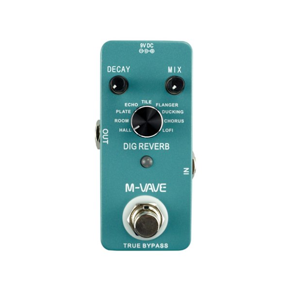 Dig Reverb Digital Reverb Gitarreffektpedal 9 Reverbtyper Decay