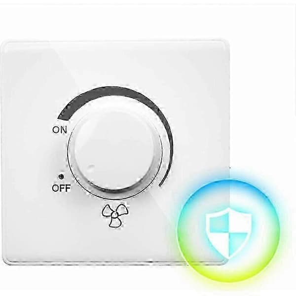 Takfläkt Steglös Hastighetsregulator Väggströmbrytare 220V 10A Hastighetskontroll Vit