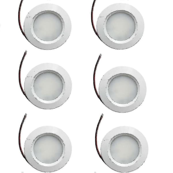 6 X LED 12V 24V Dæmpbare Spotlights, Koldt Hvidt, til Campingvogn og Båd 6PCS