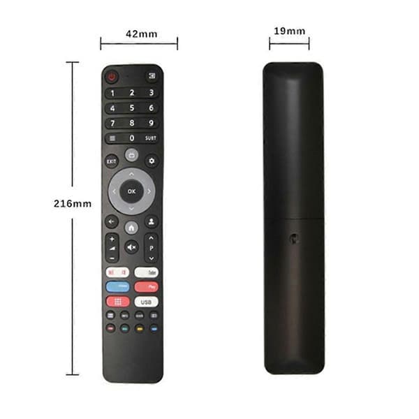 2 pcs Universal Smart TV Remote Controls for DEXP, Viomi, CHIQCJY Black