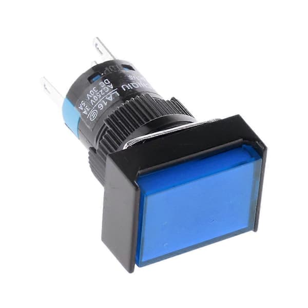16 mm rektangulær selv-trykknap elektrisk kredsløbsafbryder 250V 3ACJY Blue