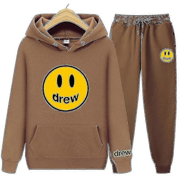 Drew 2022 Jin Bieber Fash Träningsdräkter Herr Huvtröjor Joggingdräkter Sportkläder Set-Yogu Auburn S