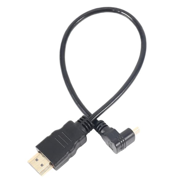 30 cm vinklet Micro-HDMI hann til HDMI hann (90 grader) - Støtter 4k (type B)