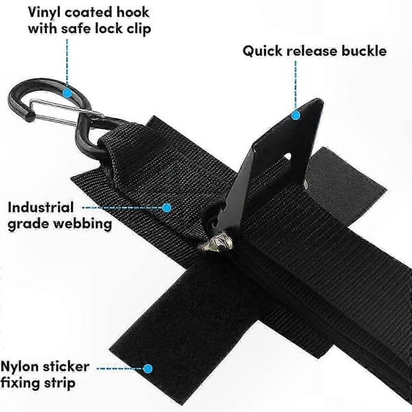 2-pack justerbara spännband, 5 cm x 1,2 m med spänne för båttrailer