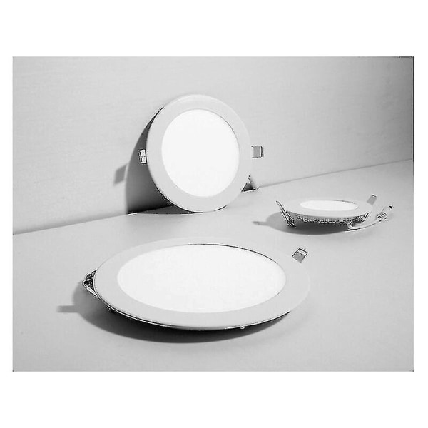 Sæt af 6 Dæmpbare LED Indbyggede Spotlight, 9W 6000K Naturhvid, IP65 Badeværelse LED Loftlampe, 35mm Ekstra Flade LED Spotlight, Huldiameter 130-135mm