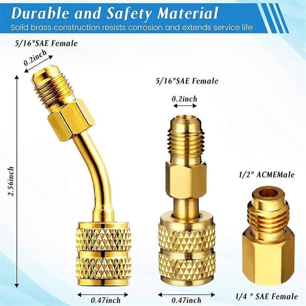 AC R134A Adapter Quick Coupler Kit, R134a Tankhaneventil R134a til R22/410a til Aircondition Ref As Shown