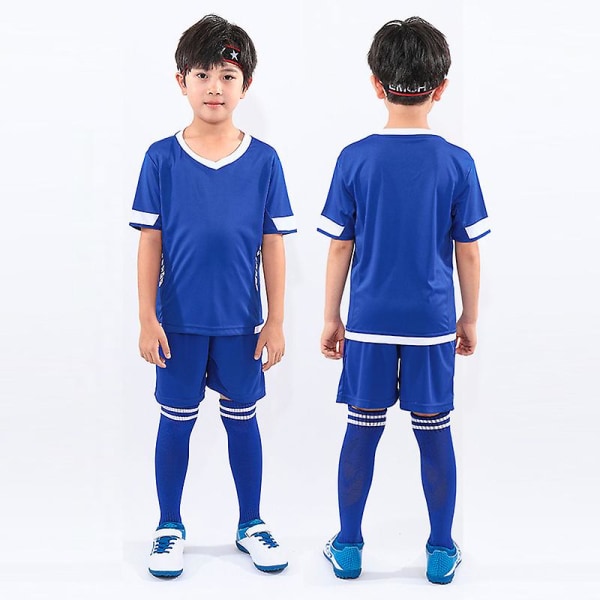 Barnefotballdrakt for menn Fotballfotballtreningsdresser Sportsklær Blue 22(130-135cm)