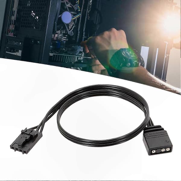 ARGB-kontrolleradapterkabel for RGB LED-vifter - 3-pinners/4-pinners til 5V 3-pinners omformerledning for PC-tilbehør B