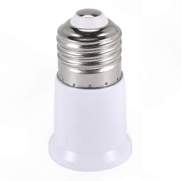 E27 til E27 Pære Adapter Forlænger Sølv Hvid Finish E27