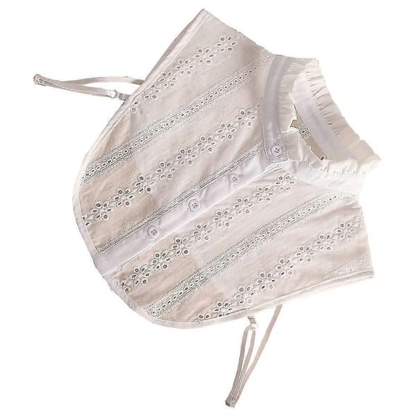 Avtakbar krage Falsk krage Kvinner Daglig bruk Klestilbehør Hvit bomullslin 1 stk White 34X28X1CM
