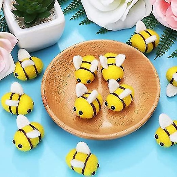 5kpl villahuopa Bumblebee Bee, villahuopa mehiläispallot, mehiläinen itse tehty askartelukoristeet lapsille, keltainen2*3cm Sl