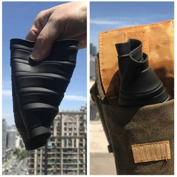 Til DSLR-kamera modlysblænde Anti-glas silikone modlysblænde Multifunktionel praktisk Mattebox, 70-90 mm Black