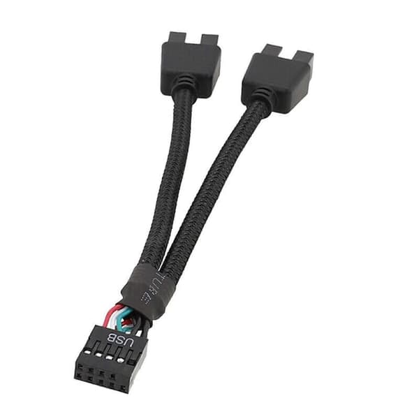 Hovedkort USB 2.0 9-pinners Header 1 til 2 Forlengelseshub Splitteradapter KonverterGu FT