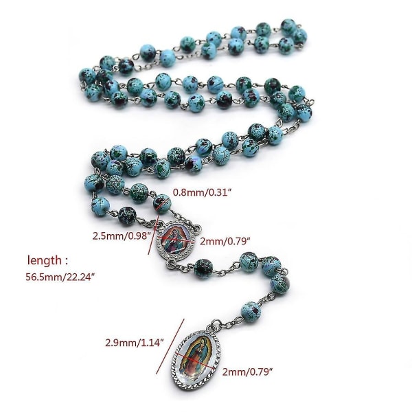 Rosenkranshalsband Katolskt halsband Our Lady Of Guadalupe Heliga hänge nyckelbenet