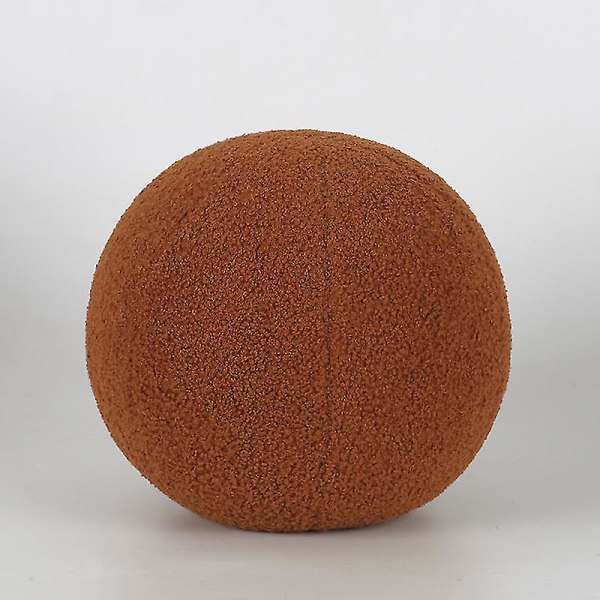 Pehmo pyöreä villatyyny Nordic pallon muotoinen yksivärinen täytetty pehmeä tyyny sohvalle toimistoon vyötärön tyyny Caramel 20cm