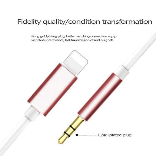 Aux-kabel til bil til 3,5 mm Aux-kabel til iPhone 5 og nyere modeller og iPad - Guld