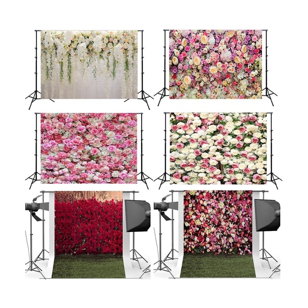 Multifunktionel blomstervæg 210x150 cm fotografibaggrund Rose bryllupsfest dekoration 3d fotografering baggrunde, H5