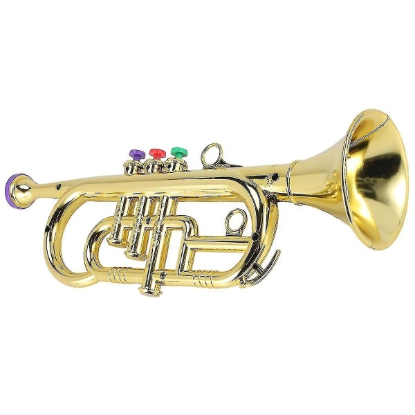 Trumpetti 3 säveltä 3 värillisiä näppäimiä simulaatiosoiton minimusikaali lapsille syntymäpäiväjuhlalelu kulta