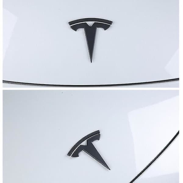 3x Matsort T-logo, bagagerum, ratmærke til Tesla Model Y