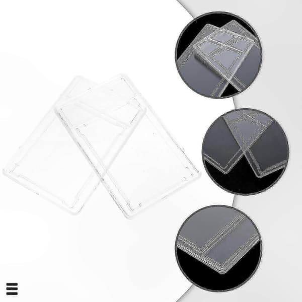 2-pack genomskinliga plastfodral med etikettfack för samlarkort