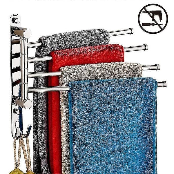 Veggmontert Svingbar Håndklestang Rustfritt Stål Baderomshåndklestang Arm L