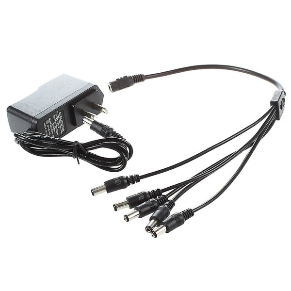 9v Effektpedal Power AC DC Adapter Us Plug W/ 5 Way Chain Splitte Cable