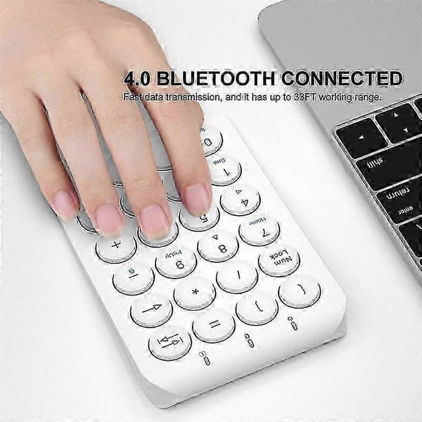 Langaton Bluetooth-numeronäppäimistö 22 näppäintä, ladattava numeronäppäimistö, pyöreät näppäinhatut, vaaleanpunainen