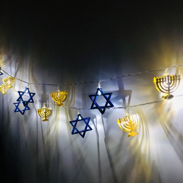 Blå Chanukah Vindu Lys, Hanukkah Led Vanntett Hengende Ornament Dekor