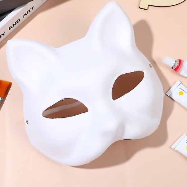 Gjør-det-selv Anime Foxes Mask Japanese Cosplay Rave Håndmalte Cat Masks Masquerade