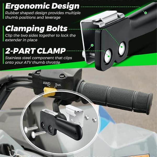 ATV gassforlenger tommelgass Master for ATV Black