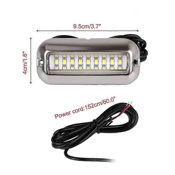 2x 27LED Blå Undervands Ponton Marine/Båd Hæklys Lampe Rustfrit Stål