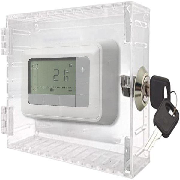 Termostatdæksel, Universal termostatlåseboks med lås, klar stor termostatbeskyttelse til termostat på væg, termostatpanellåseskærm til hjemmet, B