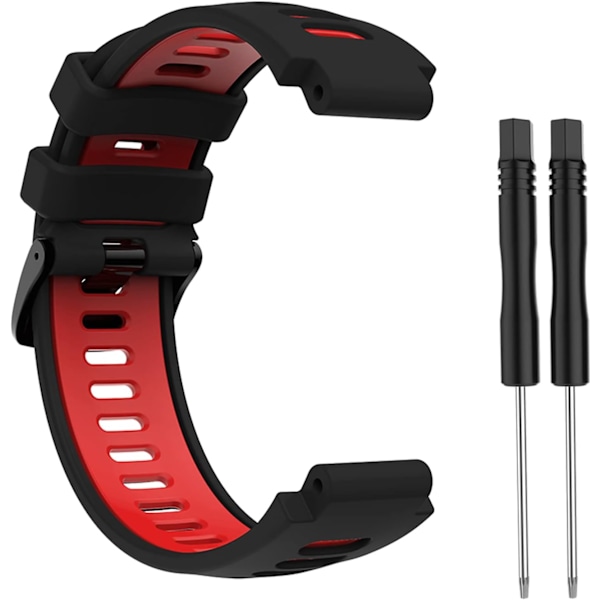 Silikonrem med rustfritt stålspenne, erstatningsrem for Garmin Forerunner/ 235/235lite/ 220/230/620/630/735xt, for Garmin Approach S20/S5/S6