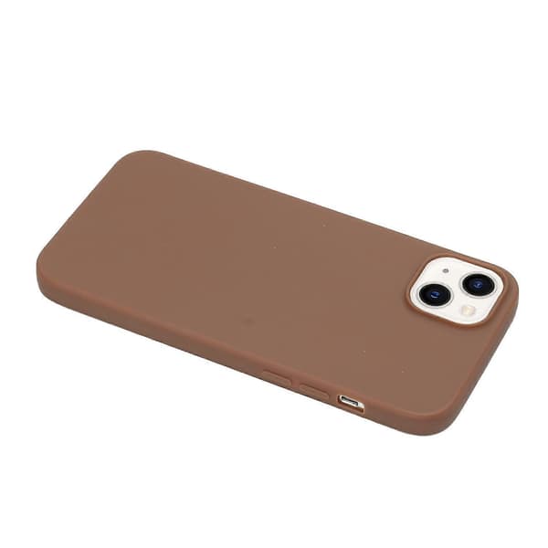 Til iPhone 14 ensfarget frostet silikontelefondeksel Coffee