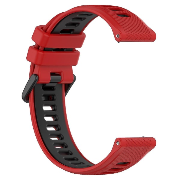 Garmin Forerunner 265S silikonikellon watch 18mm kaksivärinen vaihtohihna Red Black
