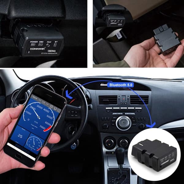 KONNWEI Bluetooth ELM327 OBD2 IOS Android Diagnostikværktøj Basin Plugs Splash Guards
