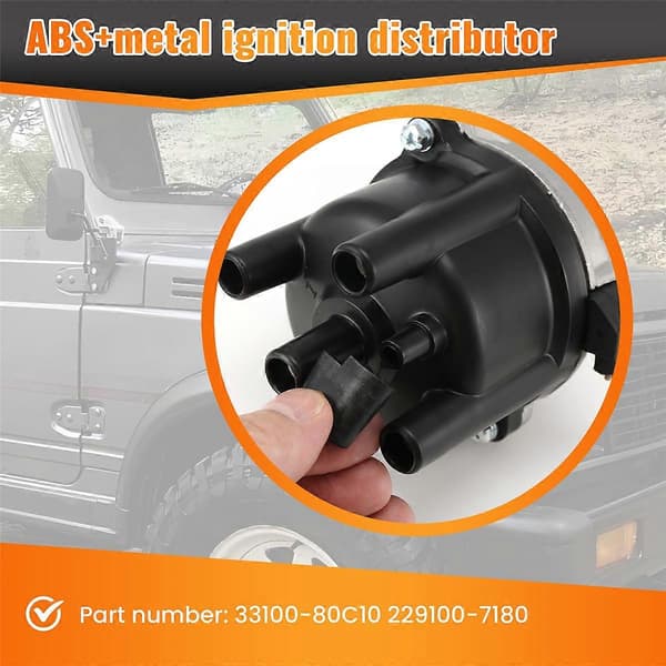 33100-80C10 229100-7180 Ignition Distributor for SUZUKI Samurai JimnyCJY Black & Silver