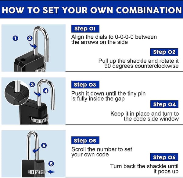 50 Pieces Small Combination Lock 3-Digit Combination Lock Small Padlock