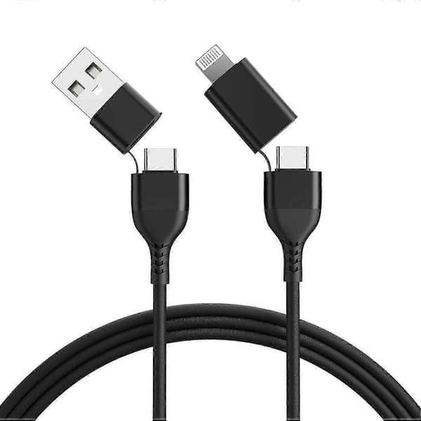 Apple MFi-sertifisert USB-C hurtigladekabel 65W 4-i-1 USB A/C til C/Lightning for iPhone iPad MacBook SamsungCJY