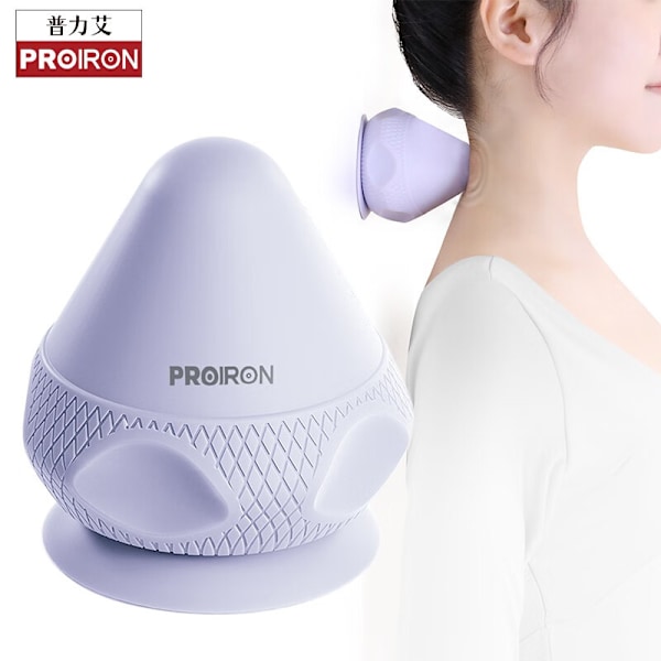 Handsfree Vibrerande Massageboll, Värme Triggerpunktsboll, Djupvävnadsmassage för Ryggmuskler, Lindring av Ömhet, Återhämtningsmassage Purple