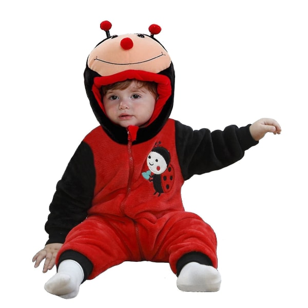 Ca Småbarns Dinosaurdrakt Barn Søt Hettestøvel Dyredrakt Halloween ladybug 12-18 Months