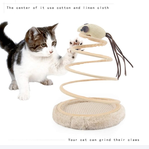 Interaktiv katteleke, katteplysj med spiralfjærplate