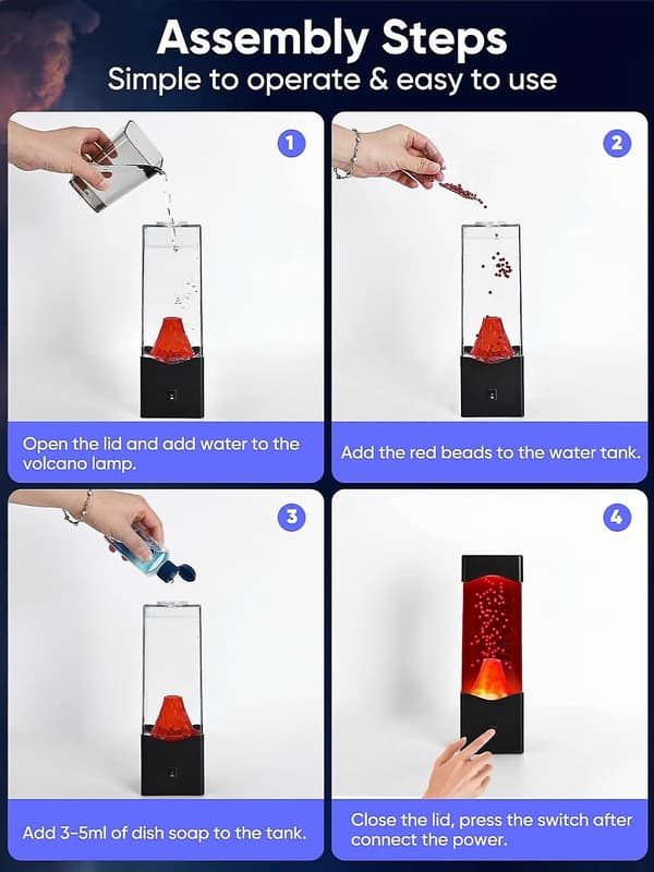 Lavalamp til voksne, USB-drevet vulkan lavalamper, værelse kontor skrivebord dekoration stemningsnatlys