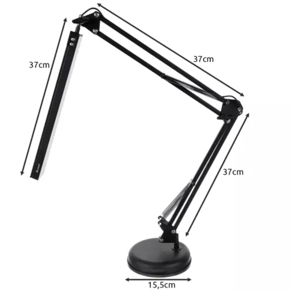 Desk Lamp with Arm - LED Table Lamp Black Black black