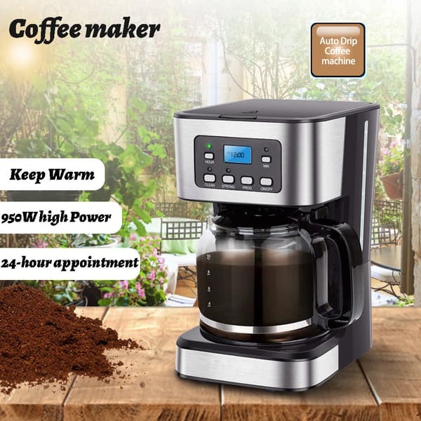 Espresso Machine, Drip Coffee Maker, 1.5L, Coffee Maker 950w Tea Maker Drip Coffee Maker With Glass Carafe, Keep Warm, Touch Screen
